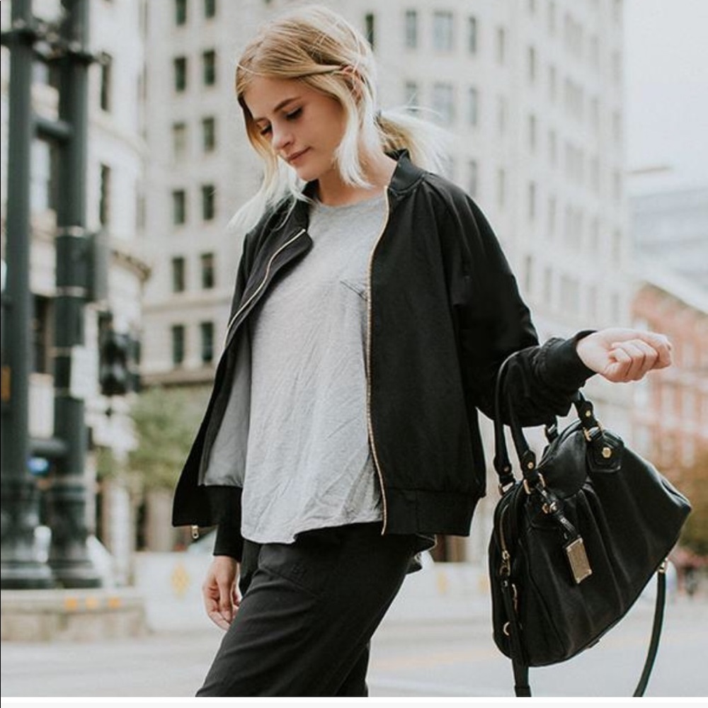 Albion fit black bomber jacket